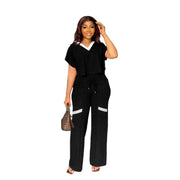 Women's Short-sleeved T-shirt Sports Suit Straight-leg Pants