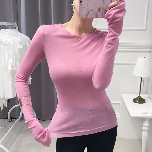 Korean Style Slim Basic Elasticity Tshirt