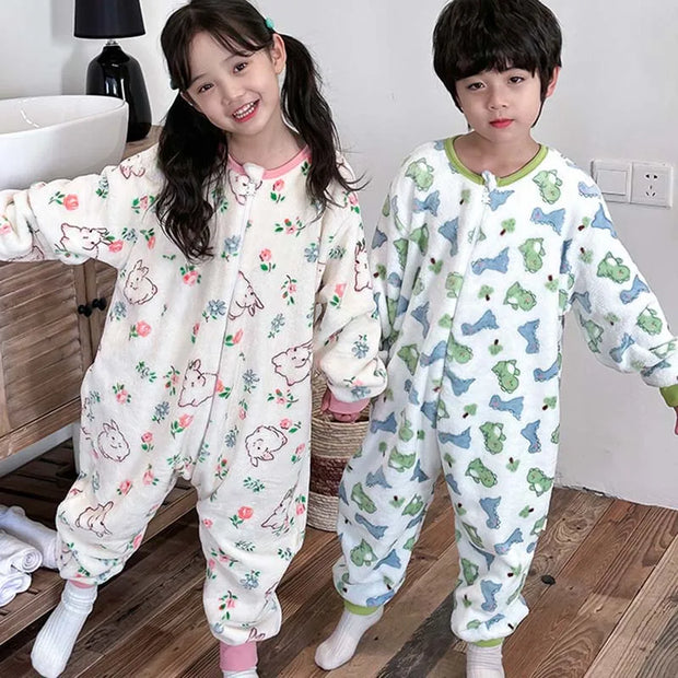 Kids Winter Plush Pajamas Children