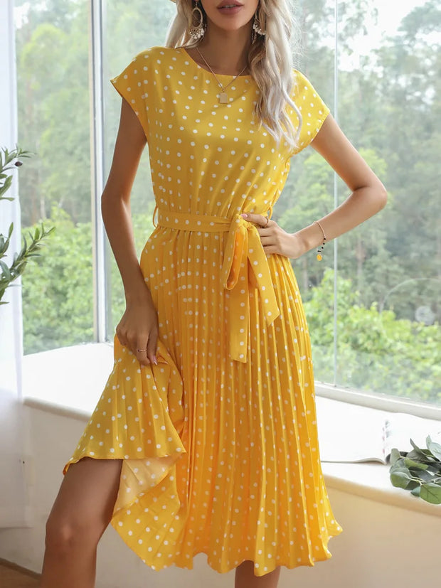 O-Neck Polka Dot Summer Dresses