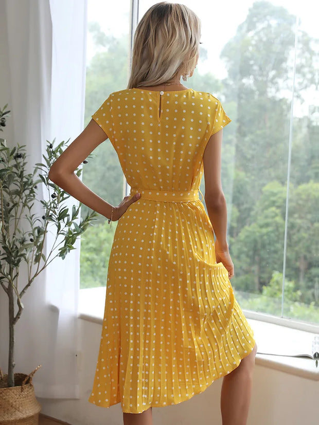 O-Neck Polka Dot Summer Dresses