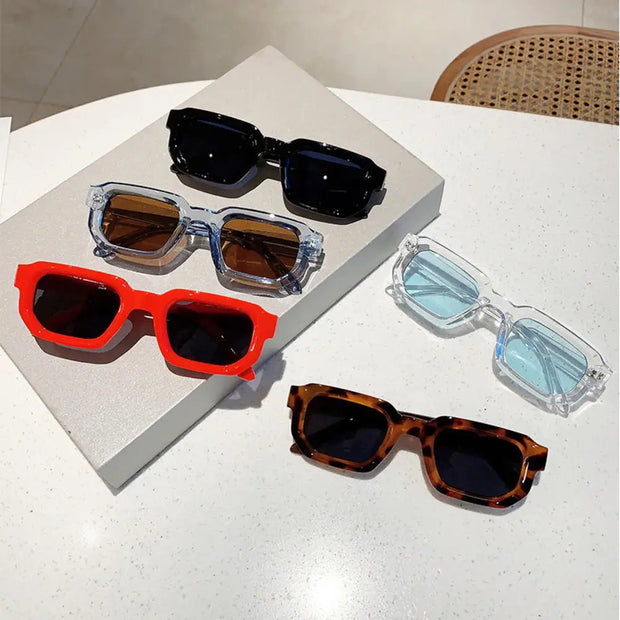 Men Vintage Rectangle Frame Sunglasses